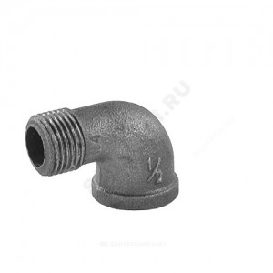 Угольник проходной чугун Ду 15 (1/2") ВР/НР Fittex PLUS