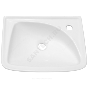 Умывальник подвесной Мотив 45 смеситель с правой стороны белый Лобненский стройфарфор