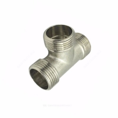 Тройник латунь никель Ду 25 (1") НР/НР/НР Китай .