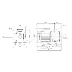 Насос многоступенчатый горизонтальный CM-G 25-1 AQQV PN16 3х220-240/380-415В/50 Гц Grundfos 96807008