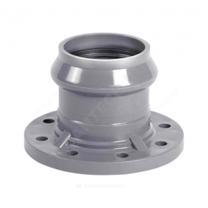 Патрубок НПВХ серый SDR26 Дн 160х150 Ру10 раструбный напорный фланец НПВХ ГОСТ Р 51613-2000