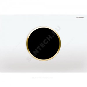 Система управления смывом для унитаза Sigma 10 ик-датчик белая/позолота подключение к сети Geberit 115.907.KK.1