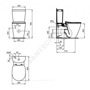 Унитаз без бачка CONNECT AquaBlade горизонт/выпуск без сиденья Ideal Standard E039701