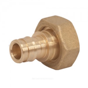 Соединитель для PE-X латунь Дн 16 с накидной гайкой база 16мм GX179 Giacomini GX179Y023