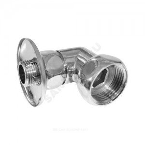 Соединитель для полотенцесушителя латунь Ду 20х25 (3/4"х1") НР/нак/гайка угловой хром 0003-04 Китай