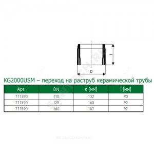 Переход PP-MD на раструб керамической трубы зелёный KG2000 KG2000USM Дн 110 б/нап в/к Ostendorf 777390 Переход PP-MD на раструб керамической трубы зелёный KG2000 KG2000USM Дн 110 б/нап в/к Ostendorf 777390