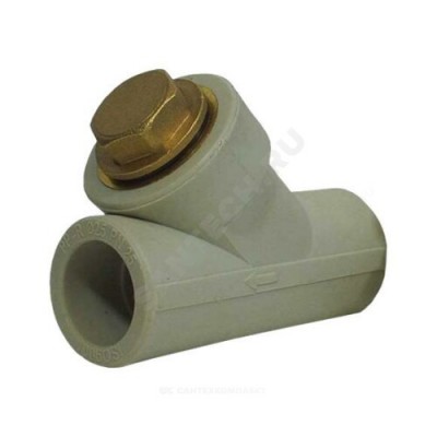 Фильтр PP-R сетчатый серый внутренняя пайка Дн 25х45гр RTP (РосТурПласт) 15527