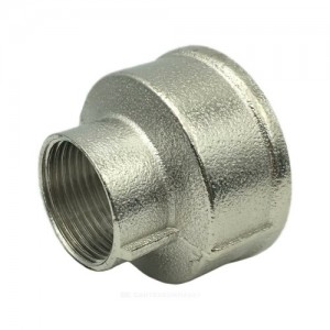 Муфта латунь никель переходная Ду 20х15 (3/4"х1/2") ВР/ВР