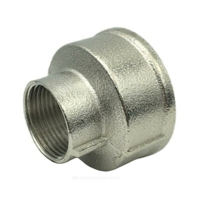 Муфта латунь никель переходная Ду 25х20 (1"х3/4") ВР/ВР