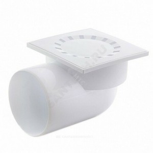 Трап нерегулируемый с гидрозатвором Дн 110 150х150мм горизонтальный выпуск Ostendorf 904049