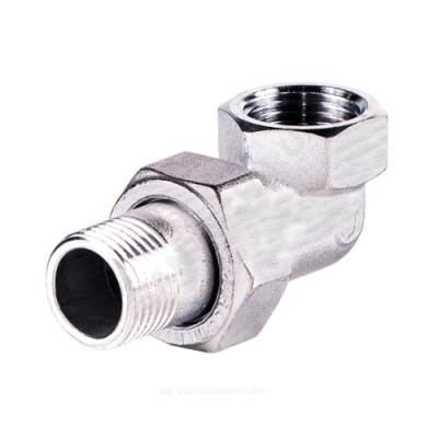 Соединитель латунь хром американка Ду 40 (1 1/2") угловой ВР/НР R19 Giacomini R19X017