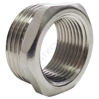 Футорка латунь никель Ду 15х8 (1/2"х1/4") НР/ВР VALFEX VF.581.N.012.014