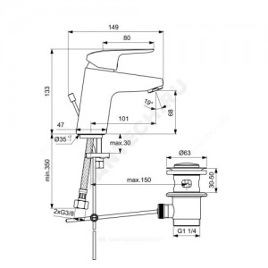 Смеситель для умывальника CERAFLEX одноручный Ideal Standard B1708AA