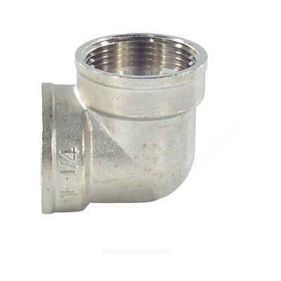 Угольник латунь никель Ду 25 (1") ВР/ВР //