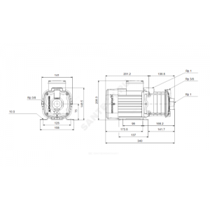 Насос многоступенчатый горизонтальный CM-A 3-5 AQQV PN10 1x220-240В/50 Гц Grundfos 96976835