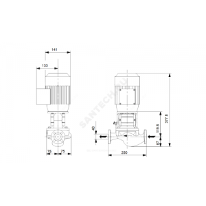 Насос ин-лайн с сухим ротором TP 40-50/2-A-F-A-BQBE PN6/10 1х220-240В/50 Гц Grundfos 99222374