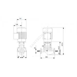 Насос ин-лайн с сухим ротором TP 40-90/2-A-F-A-BQBE PN6/10 3х220-240/380-415В/50 Гц Grundfos 99222373