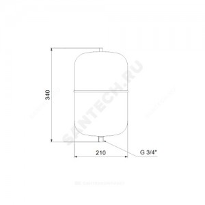 Бак мембранный GT-H-8 G 3/4" Ру10 для водоснабжения Grundfos 96528335