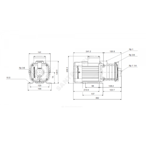 Насос многоступенчатый горизонтальный CM-A 5-4 AVBE PN10 1x220-240В/50 Гц Grundfos 96806833
