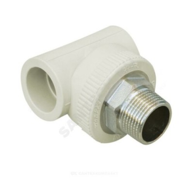 Тройник PP-R комбинированный под ключ серый НР Дн 50х1 1/2" RTP (РосТурПласт) 11003