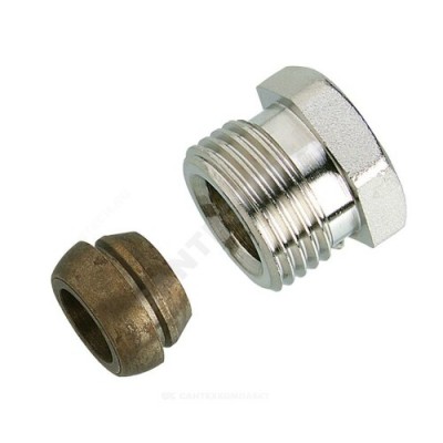 Соединитель латунь для медных труб Дн 12х1/2" обжим/НР Danfoss 013G4112