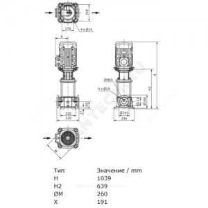 Насос многоступенчатый вертикальный HELIX FIRST V 3604-5/16/E/S/400-50 PN16 3х400В/50 Гц Wilo 4183392