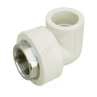 Угольник PP-R комбинированный под ключ белый ВР Дн 32х1" RTP (РосТурПласт) 14633