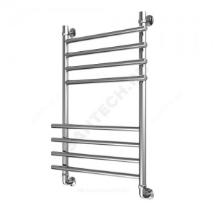 Полотенцесушитель водяной нерж сталь Лесенка Ду 25 (1") НР 400х400мм 4П нижнее подключение в/к соединитель (1"х3/4") Дельта-Люкс Элит-Металл В-15-01