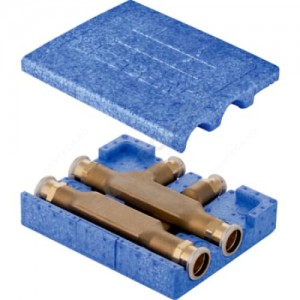 Тройник латунь крестовой с изоляцией Дн 18х18х18 пресс Mapress Geberit 63125