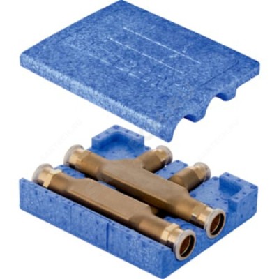 Тройник латунь крестовой с изоляцией Дн 18х18х18 пресс Mapress Geberit 63125