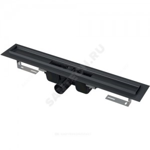 Лоток душевой с гидрозатвором Дн 50 без решетки 650х60 горизонтальный выпуск Alca Plast APZ1BLACK-650