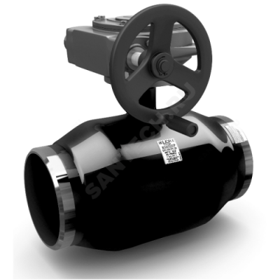 Кран шаровой сталь КШ.Ц.П.Р Ду 80 Ру25 п/привар с редуктором LD КШ.Ц.П.Р.080/070.025.Н/П.02