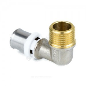 Угольник МП латунь никель пресс Дн 20х3/4"х90гр НР ГОСТ 32415-2013 8006 Aquasfera 8006-04