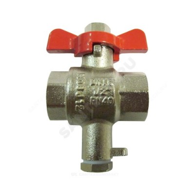 Кран латунный шаровой для термодатчика Ду 15 ВР Danfoss 187F0593