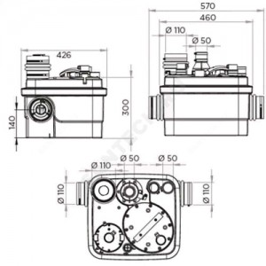 Установка канализационная SANICUBIC 1 IP67 SFA
