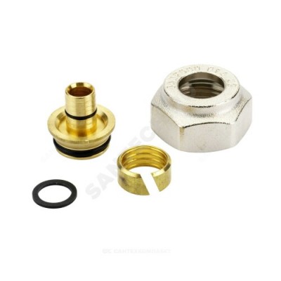 Соединитель МП латунь обжим Дн 20х2,5х3/4" Ру6 ВР под евроконус Danfoss 013G4191