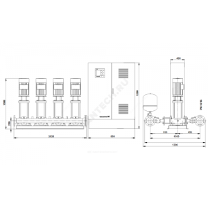 Установка повышения давления Hydro MPC-S 4 CR45-5 Grundfos 95044864 Установка повышения давления Hydro MPC-S 4 CR45-5 Grundfos 95044864