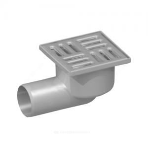 Трап нерегулируемый с "сухим" затвором Дн 50 с пластиковой решёткой 100х100мм горизонтальный выпуск RTP (РосТурПласт) 15178