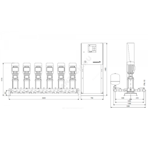 Установка повышения давления Hydro MPC-E 6 CRE64-1 Grundfos 99208392