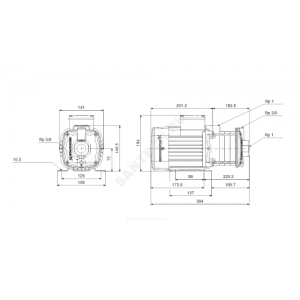 Насос многоступенчатый горизонтальный CM-A 1-8 AVBE PN10 3х220-240/380-415В/50 Гц Grundfos 96935414