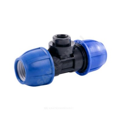 Тройник компрессионный ПЭ ВР Дн 40х1"х40 Ру16 RTP (РосТурПласт) 14426