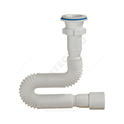 Сифон для умывальника/мойки гофрированный 1 1/2"x40/50 L=1250мм выпуск с пластиковой решёткой D=70мм Орио А-7013