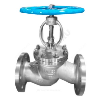 Клапан запорный нерж 15нж22нж Ду 40 Ру40 фл Китай