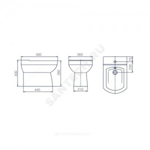 Биде напольное Домино/Престиж с креплением Kirovit (Кировская керамика)