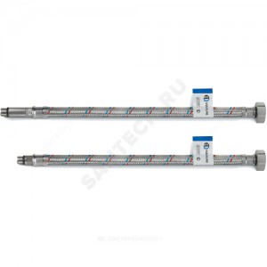 Подводка гибкая для смесителя нержавеющая оплетка М10-1/2" г-ш L=0,8 м пара AQUALINE 04834