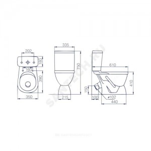 Унитаз-компакт Лира Люкс белый нижний подвод косой выпуск 1/реж микролифт Rosa (Кировская керамика)