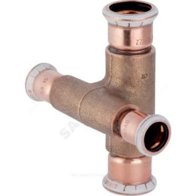 Крестовина медь с уступом Дн 18х15 пресс Mapress Geberit 61505