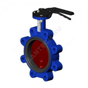 Затвор дисковый поворотный чугун VPI4648-02EP Ду 100 Ру16 с резьб проушинами с рукояткой диск чугун манжета EPDM Tecofi VPI4648-02EP0100