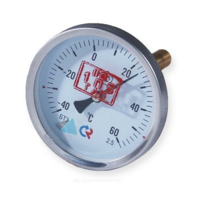 Термометр биметаллический осевой Дк100 L=250мм G1/2" -40+60С БТ-51.211 Росма 00000002526