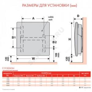 Конвектор электрический настенный F119 CMG TLC/M2 0.5кВт с электронным термостатом Atlantic 500067